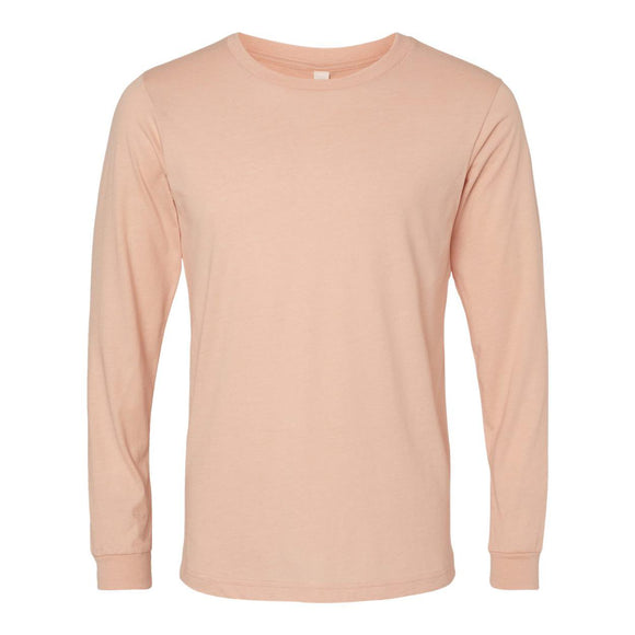 3501CVC BELLA + CANVAS Heather CVC Long Sleeve Tee Heather Peach