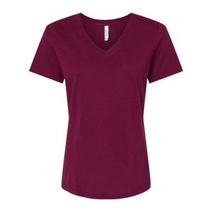 6405 BELLA + CANVAS Women’s Relaxed Jersey V-Neck Tee Maroon