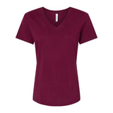 6405 BELLA + CANVAS Women’s Relaxed Jersey V-Neck Tee Maroon