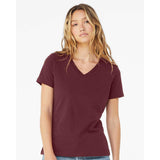 6405 BELLA + CANVAS Women’s Relaxed Jersey V-Neck Tee Maroon