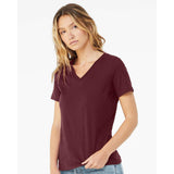 6405 BELLA + CANVAS Women’s Relaxed Jersey V-Neck Tee Maroon