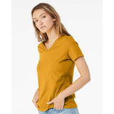 6405 BELLA + CANVAS Women’s Relaxed Jersey V-Neck Tee Mustard