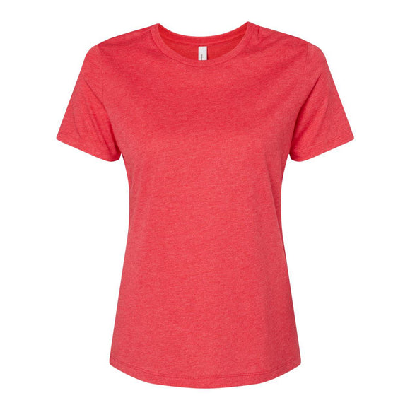 6405CVC BELLA + CANVAS Women's Relaxed Heather CVC V-Neck Tee Heather Red