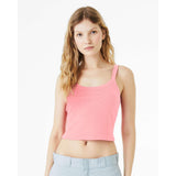 1012 BELLA + CANVAS Women's Micro Rib Spaghetti Strap Tank Solid Pink Blend