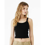 1012 BELLA + CANVAS Women's Micro Rib Spaghetti Strap Tank Solid Black Blend