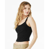 1012 BELLA + CANVAS Women's Micro Rib Spaghetti Strap Tank Solid Black Blend