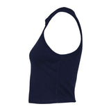 1019 BELLA + CANVAS Women's Micro Rib Racer Tank Solid Navy Blend