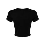 1010 BELLA + CANVAS Women's Micro Rib Baby Tee Solid Black Blend