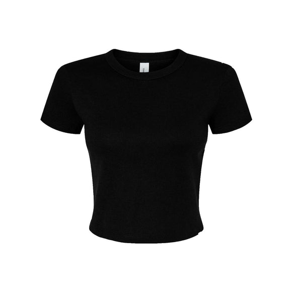 1010 BELLA + CANVAS Women's Micro Rib Baby Tee Solid Black Blend