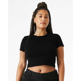 1010 BELLA + CANVAS Women's Micro Rib Baby Tee Solid Black Blend