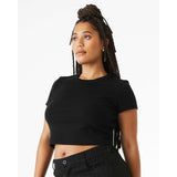 1010 BELLA + CANVAS Women's Micro Rib Baby Tee Solid Black Blend