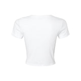 1010 BELLA + CANVAS Women's Micro Rib Baby Tee Solid White Blend