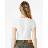 1010 BELLA + CANVAS Women's Micro Rib Baby Tee Solid White Blend