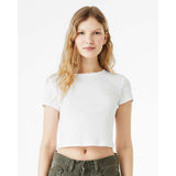 1010 BELLA + CANVAS Women's Micro Rib Baby Tee Solid White Blend