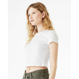 1010 BELLA + CANVAS Women's Micro Rib Baby Tee Solid White Blend