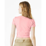 1010 BELLA + CANVAS Women's Micro Rib Baby Tee Solid Pink Blend