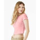 1010 BELLA + CANVAS Women's Micro Rib Baby Tee Solid Pink Blend