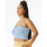 1012 BELLA + CANVAS Women's Micro Rib Spaghetti Strap Tank Solid Baby Blue Blend