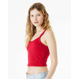 1012 BELLA + CANVAS Women's Micro Rib Spaghetti Strap Tank Solid Red Blend