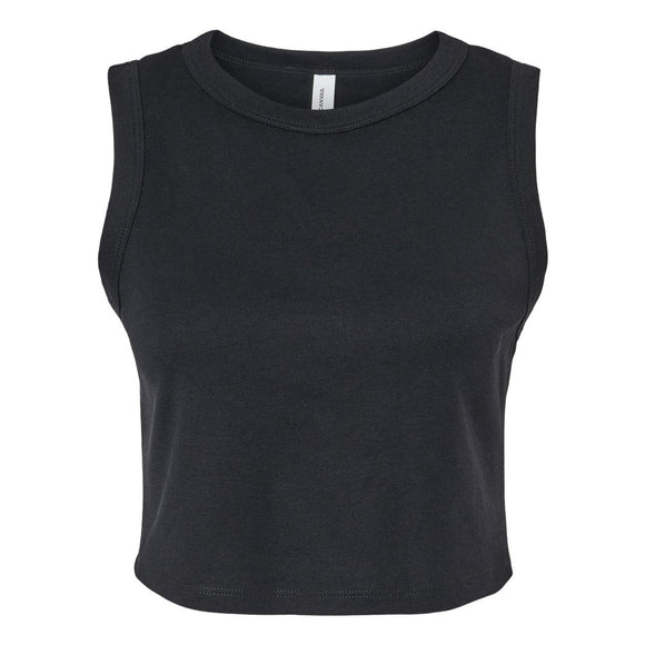 1013 BELLA + CANVAS Women's Micro Rib Muscle Crop Tank Solid Black Blend