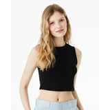 1013 BELLA + CANVAS Women's Micro Rib Muscle Crop Tank Solid Black Blend