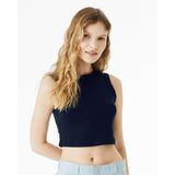 1013 BELLA + CANVAS Women's Micro Rib Muscle Crop Tank Solid Navy Blend