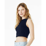 1013 BELLA + CANVAS Women's Micro Rib Muscle Crop Tank Solid Navy Blend