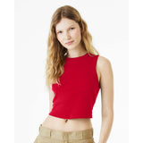 1013 BELLA + CANVAS Women's Micro Rib Muscle Crop Tank Solid Red Blend