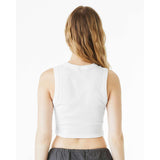 1013 BELLA + CANVAS Women's Micro Rib Muscle Crop Tank Solid White Blend