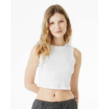 1013 BELLA + CANVAS Women's Micro Rib Muscle Crop Tank Solid White Blend