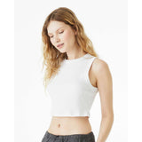 1013 BELLA + CANVAS Women's Micro Rib Muscle Crop Tank Solid White Blend