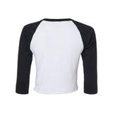 1200 BELLA + CANVAS Women's Micro Rib 3/4 Raglan Sleeve Baby Tee White/ Black