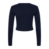 1501 BELLA + CANVAS Women's Micro Rib Long Sleeve Baby Tee Solid Navy Blend