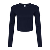 1501 BELLA + CANVAS Women's Micro Rib Long Sleeve Baby Tee Solid Navy Blend