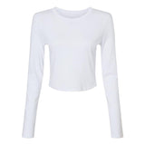 1501 BELLA + CANVAS Women's Micro Rib Long Sleeve Baby Tee Solid White Blend