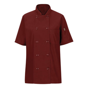 045X Chef Designs Women's Mimix™ Short Sleeve Chef Coat with OilBlok Fireball Red