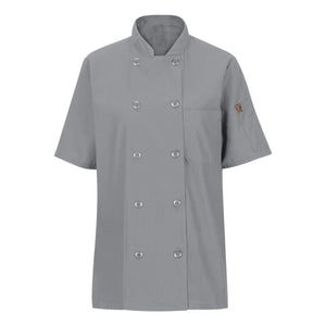 045X Chef Designs Women's Mimix™ Short Sleeve Chef Coat with OilBlok Grey