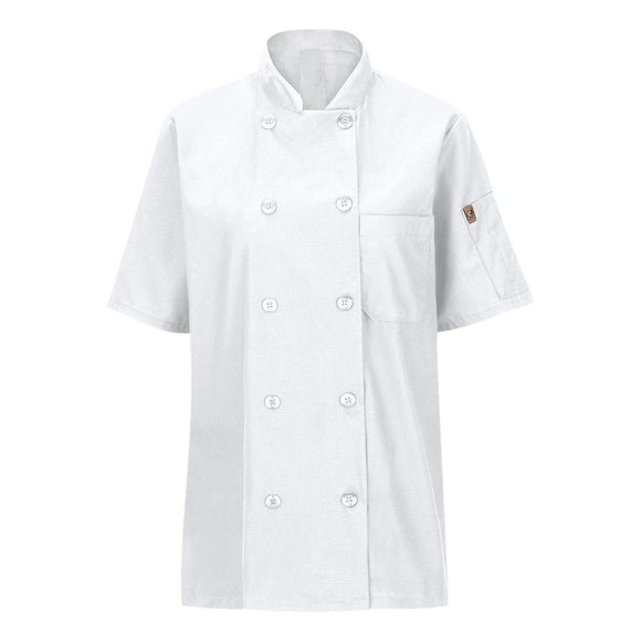 045X Chef Designs Women's Mimix™ Short Sleeve Chef Coat with OilBlok White