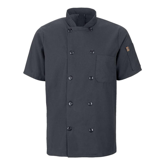 046X Chef Designs Mimix™ Short Sleeve Chef Coat with OilBlok Charcoal