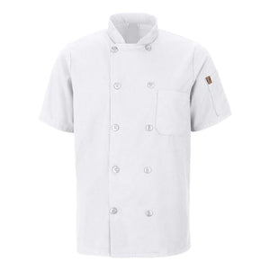 046X Chef Designs Mimix™ Short Sleeve Chef Coat with OilBlok White