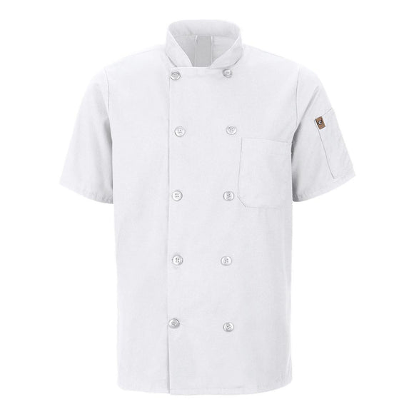 046X Chef Designs Mimix™ Short Sleeve Chef Coat with OilBlok White