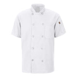 046X Chef Designs Mimix™ Short Sleeve Chef Coat with OilBlok White