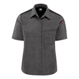 501W Chef Designs Women's Poplin Airflow Cook Shirt with OilBlok Charcoal/ Black