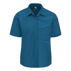 501W Chef Designs Women's Poplin Airflow Cook Shirt with OilBlok Teal