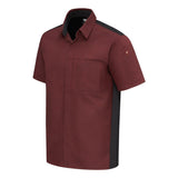 502M Chef Designs Poplin Airflow Cook Shirt with OilBlok Merlot Heather/ Black