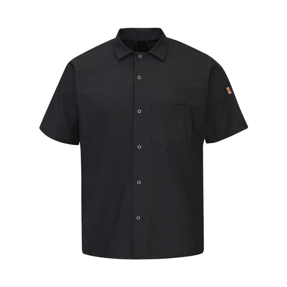 502X Chef Designs Mimix™ Short Sleeve Cook Shirt with OilBlok Black