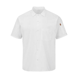 502X Chef Designs Mimix™ Short Sleeve Cook Shirt with OilBlok White