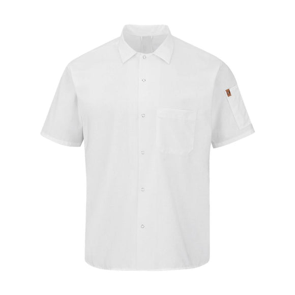 502X Chef Designs Mimix™ Short Sleeve Cook Shirt with OilBlok White