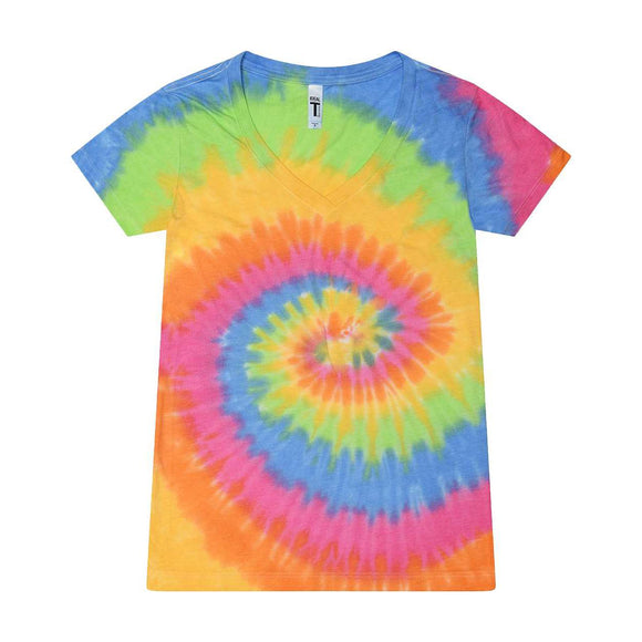 1075 Colortone Women's Tie-Dyed V-Neck T-Shirt Eternity