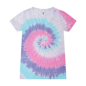 1075 Colortone Women's Tie-Dyed V-Neck T-Shirt Unicorn